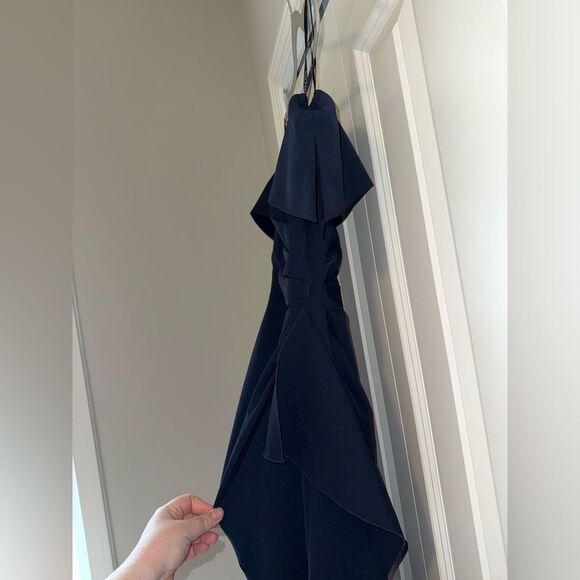 Vince Camuto Off-The-Shoulder Ruffle Gown Size 4 Navy - Picture 8 of 13